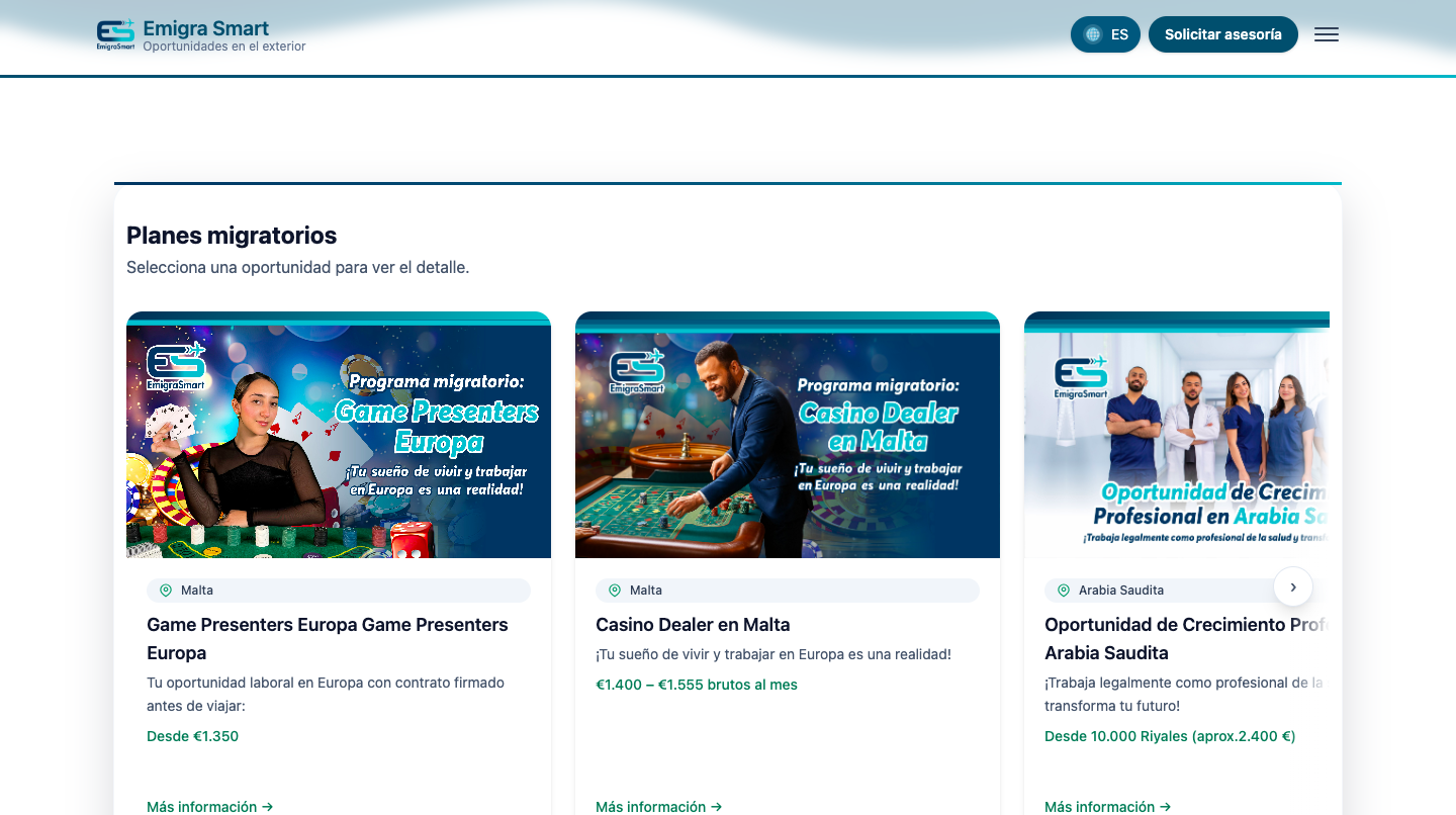 Captura de EmigraSmart